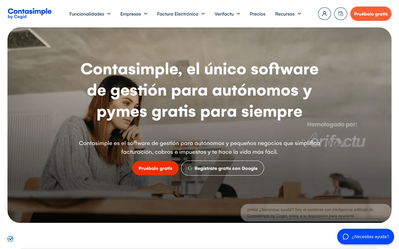 Web oficial de Cegid Contasimple