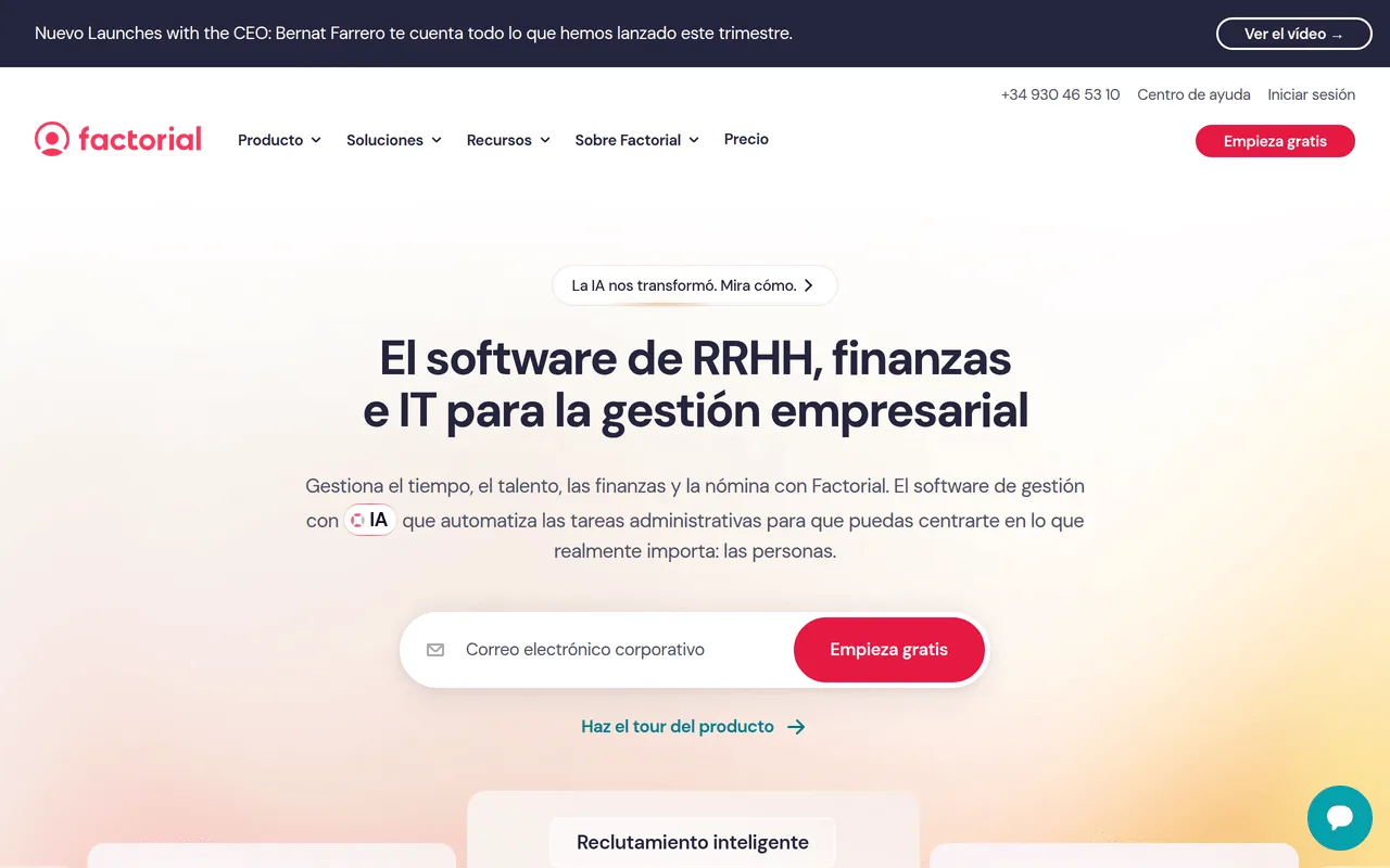 Web oficial de Factorial